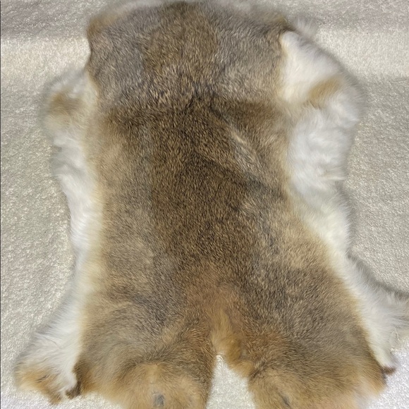 Vintage Rabbit Fur Pelt with Brown, Grey, and White Fur (20 in) - Picture 1 of 4